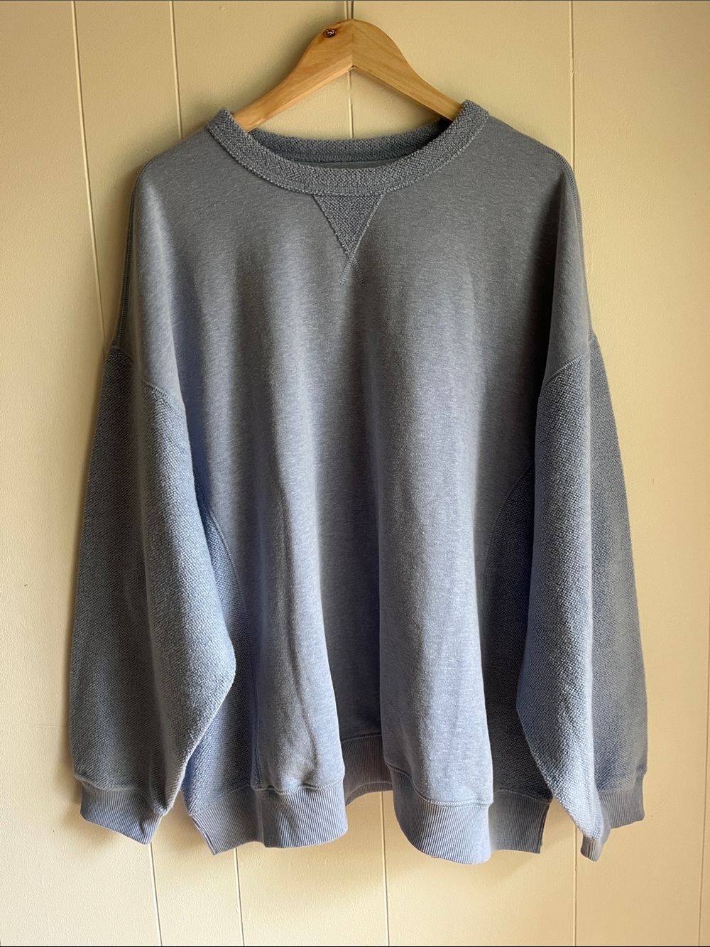 Aeri Womens Crewneck Oversized Sweatshirt in Light Blue Casual Sz XL